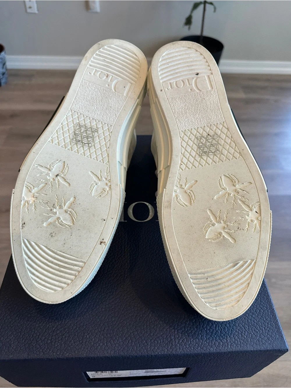 Dior Cream/Off-White Monogram High-Top Sneakers- Worn Once for a Photoshoot